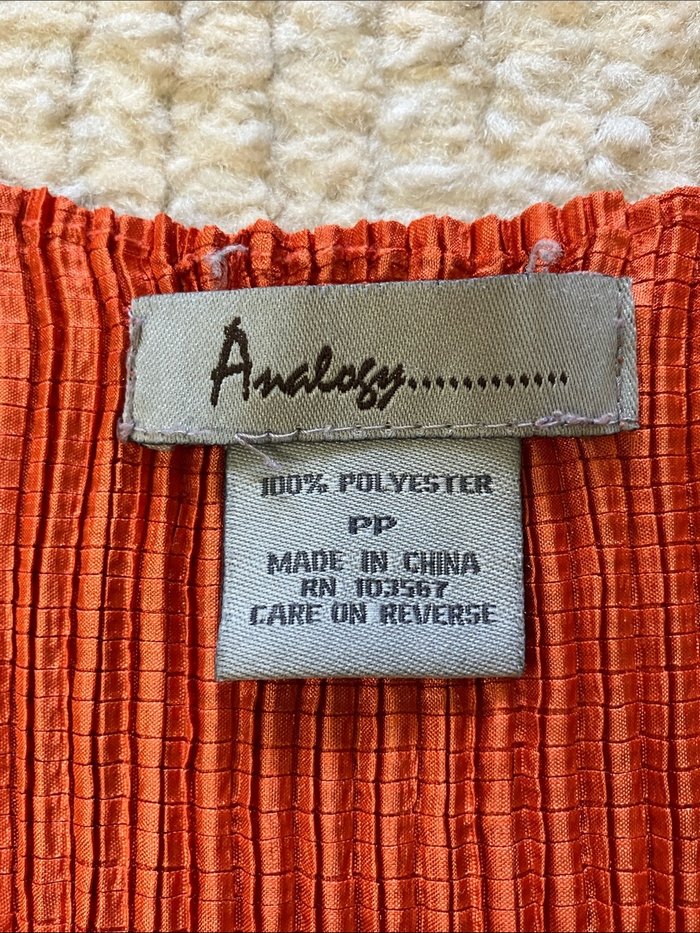 Analogy Orange Ribbed Sleeveless Tank Blouse - Picture 3 of 4
